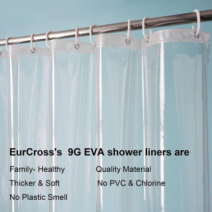Clear Shower Curtain Liner for EurCross 72"W x 76"L (Pack of 1)