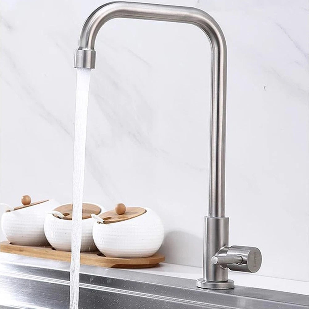 Single Lever Kitchen Faucet for Cold Water Tap (Stainless Steel)