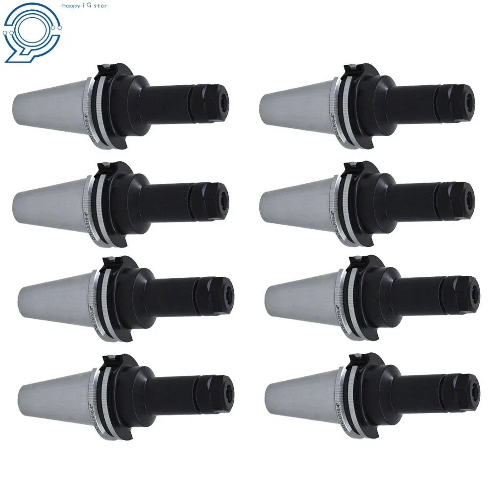 Set of 8 CAT40-ER16 Collet Chucks for Tool Holder (4" Gage Length)