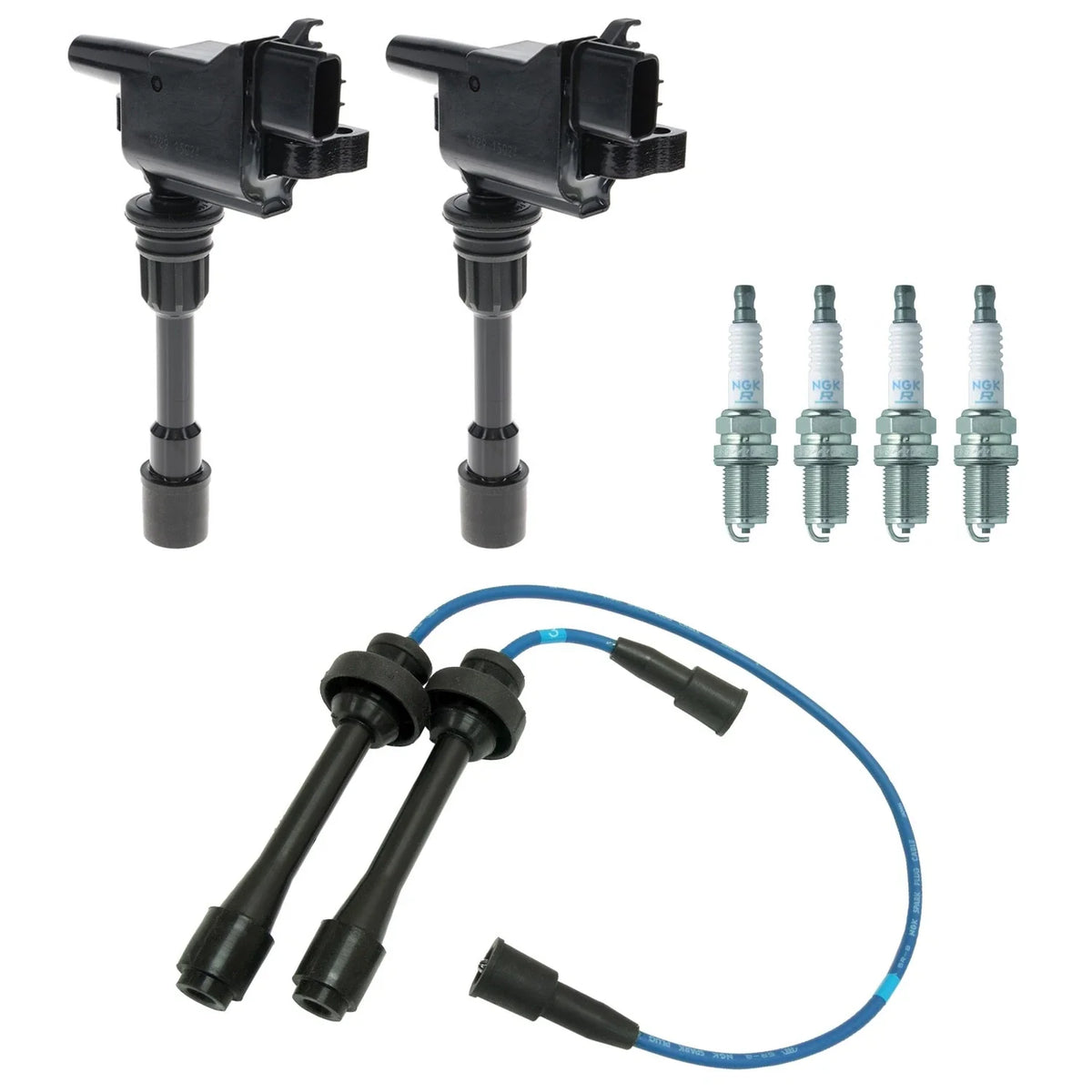 Set of 2 Ignition Coils & 4 Spark Plugs for Mazda Protege