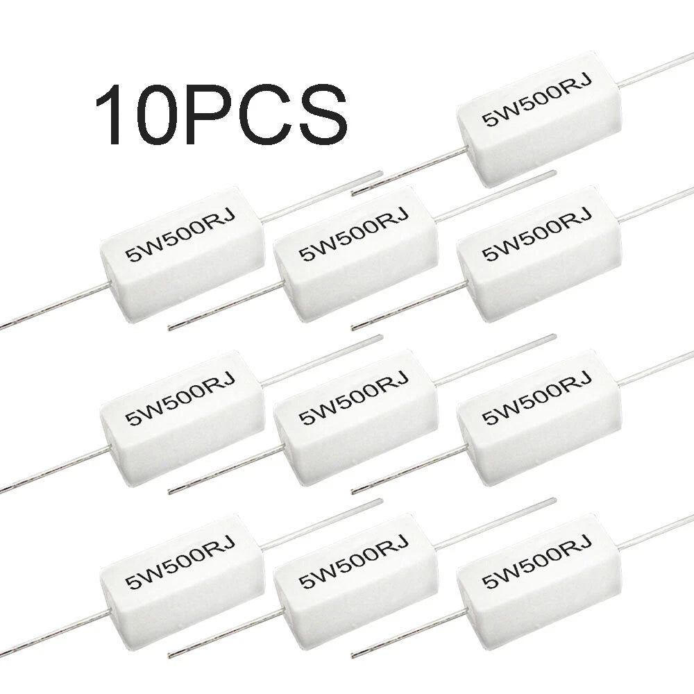 10X 500 Ohm 5W Axial Ceramic Power Resistor