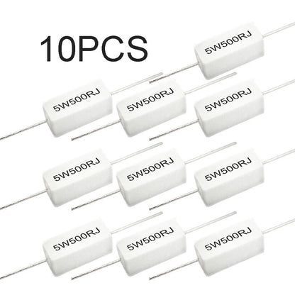 10X 500 Ohm 5W Axial Ceramic Power Resistor