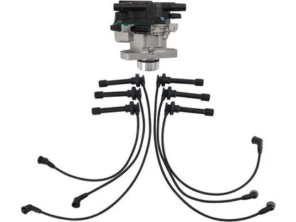 Set of 4 Ignition Distributor & Spark Plug Wires for Chrysler Sebring (84396DKBM)