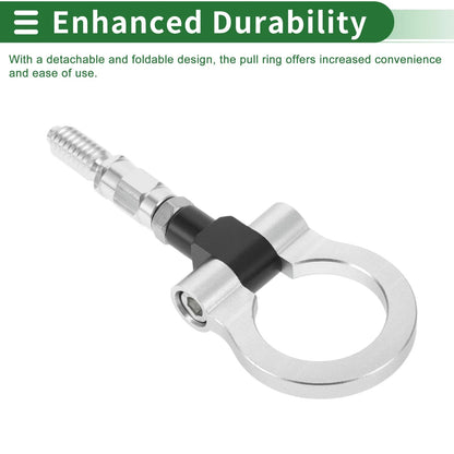 Tow Hook for Ford Focus (1998–2025) 15.6mm Aluminum Alloy Silver Tone