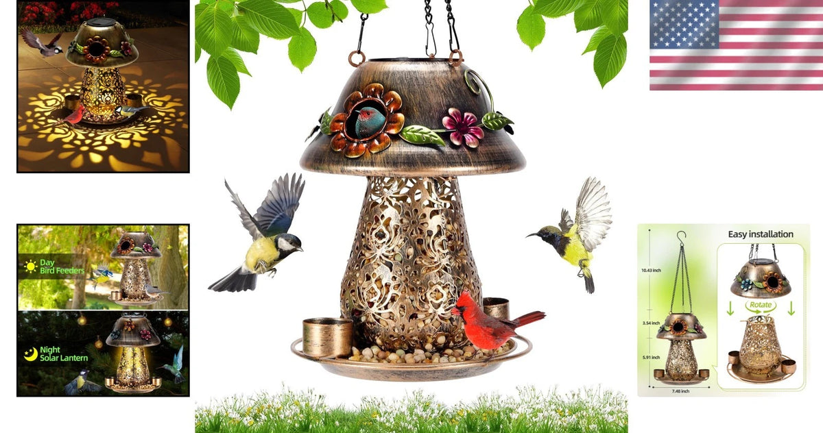 Multi-Functional Solar Bird Feeder & Night Light for Garden Decor