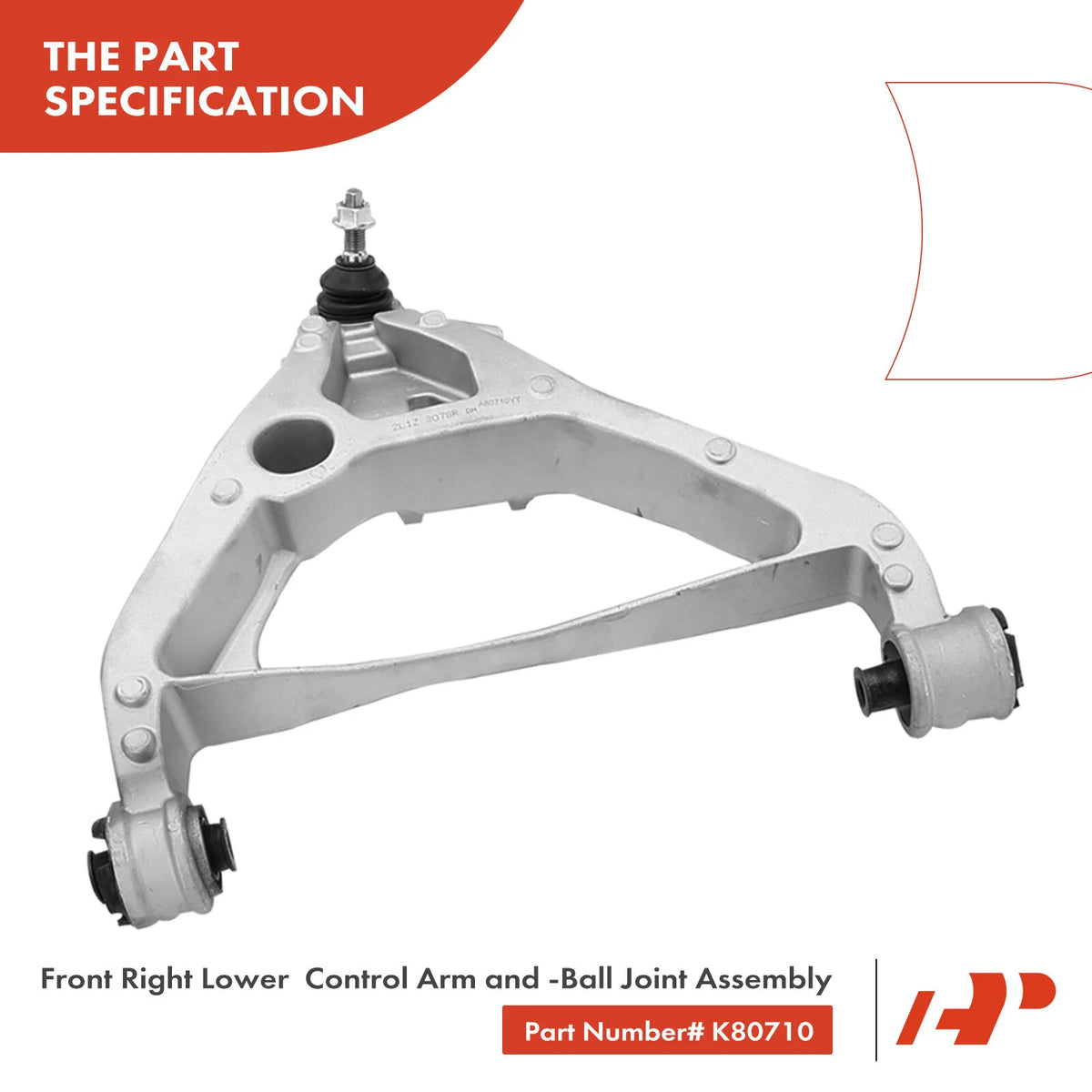 Set of 4 Front Control Arms w/Ball Joints for Ford Expedition (2004–2006) - 2L1Z3079BA, 6L1Z3079AA, 6L1Z3079BA, 7L1Z3078A