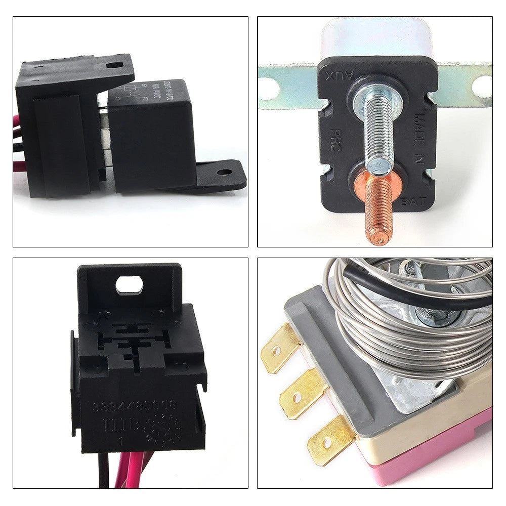 Adjustable 12V Electric Fan Cooling Control Relay Wiring Kit WH003