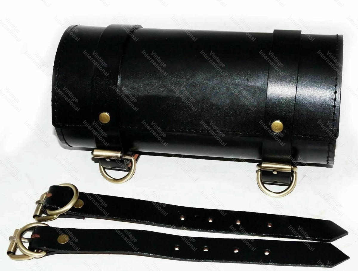 Engraved Tool Roll Bag for Moto Guzzi (2010–2023) Genuine Leather Black