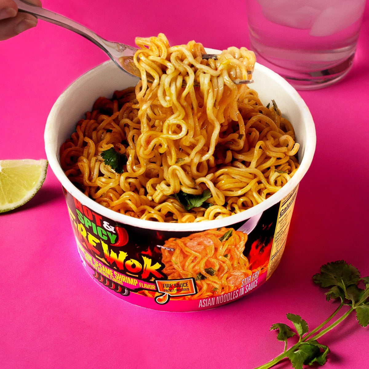 Nissin Hot & Spicy Fire Wok Scorchin' Sesame Shrimp (Pack of 6)