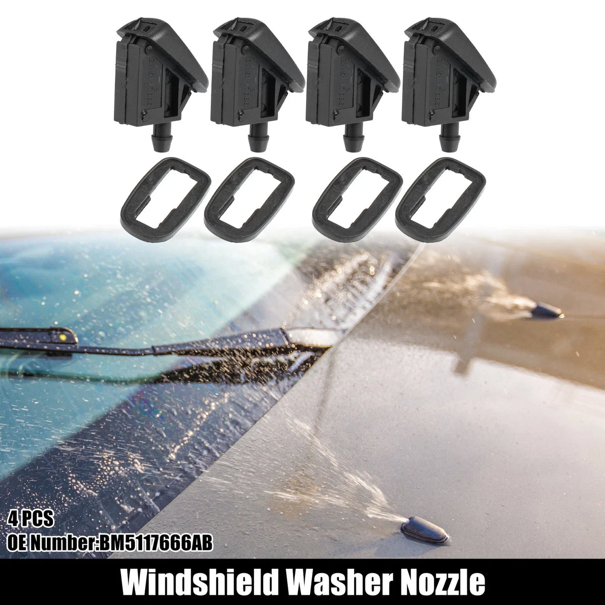 Set of 4 Windshield Washer Nozzles for Ford Focus MK2 (2004–2011) No.BM5117666AB