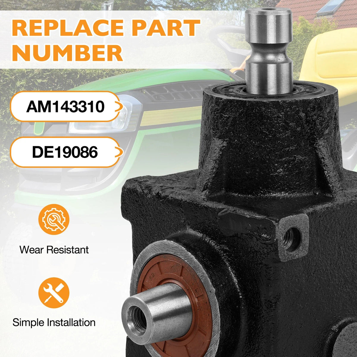 Mower Gear Case Gearbox for John Deere 425 445 455 (1992–2001) AM143310