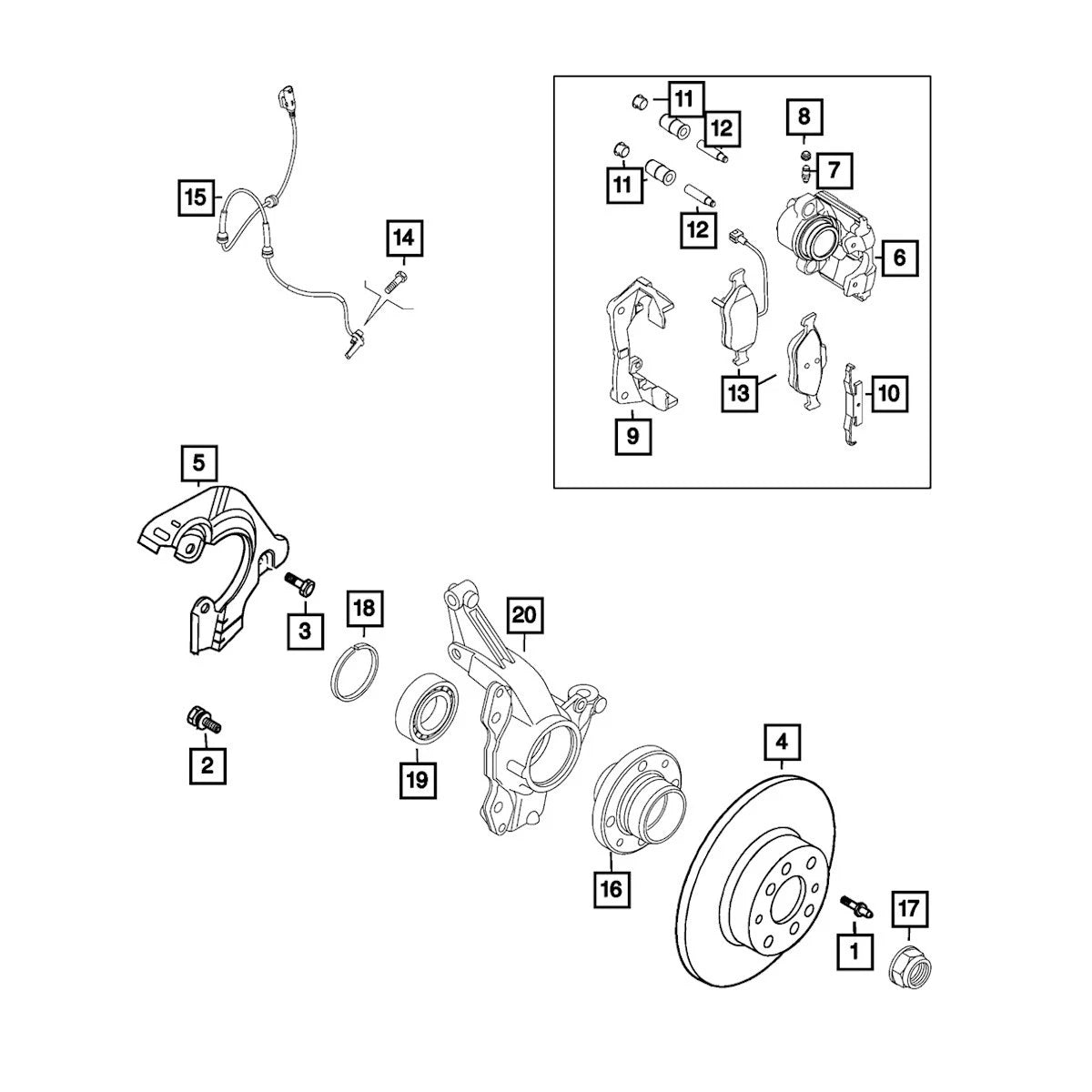 Brake Caliper Guide Pin for Alfa Romeo Giulia (2014–2019) 68122284AA