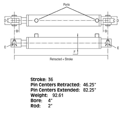 HCW-4036 Double Acting Cylinder for Hercules 2500 & 3000 PSI