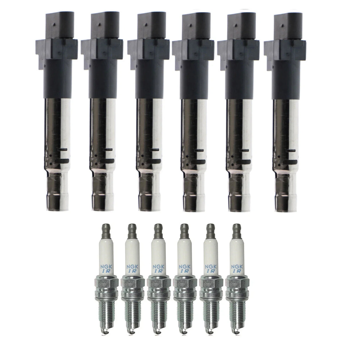 Set of 6 Ignition Coils & NGK Laser Iridium Spark Plugs for Audi A3 Quattro Q7 CC V6