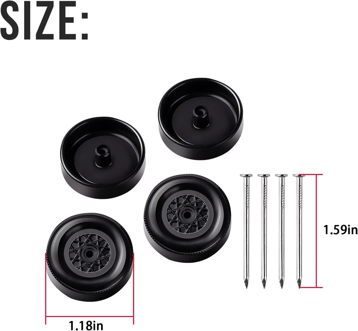 Set of 4 Polished Axles and Prepped Wheels for Pinewood Derby