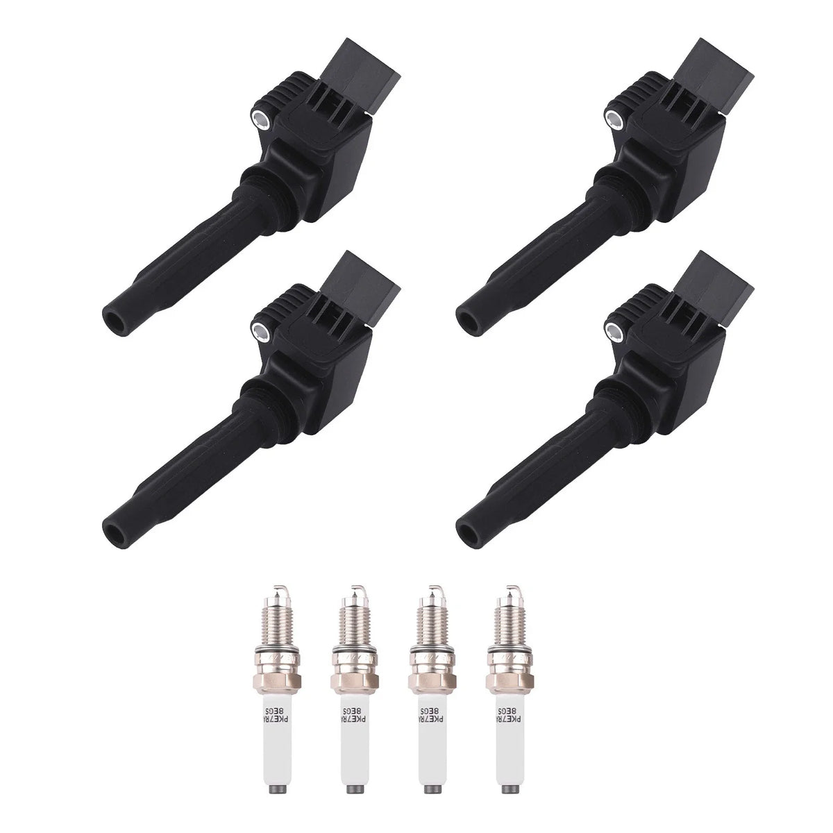 4PCS Coils & Spark Plugs Kit for Volkswagen Jetta 1.4L (2016–2018) 04C905110A
