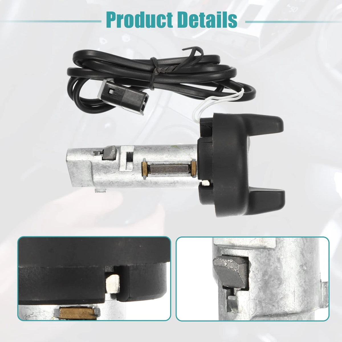 Ignition Switch Cylinder Lock for ACROPIX (3.45''x1.61'', Silver Tone, Black)