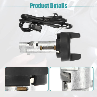 Ignition Switch Cylinder Lock for ACROPIX (3.45''x1.61'', Silver Tone, Black)