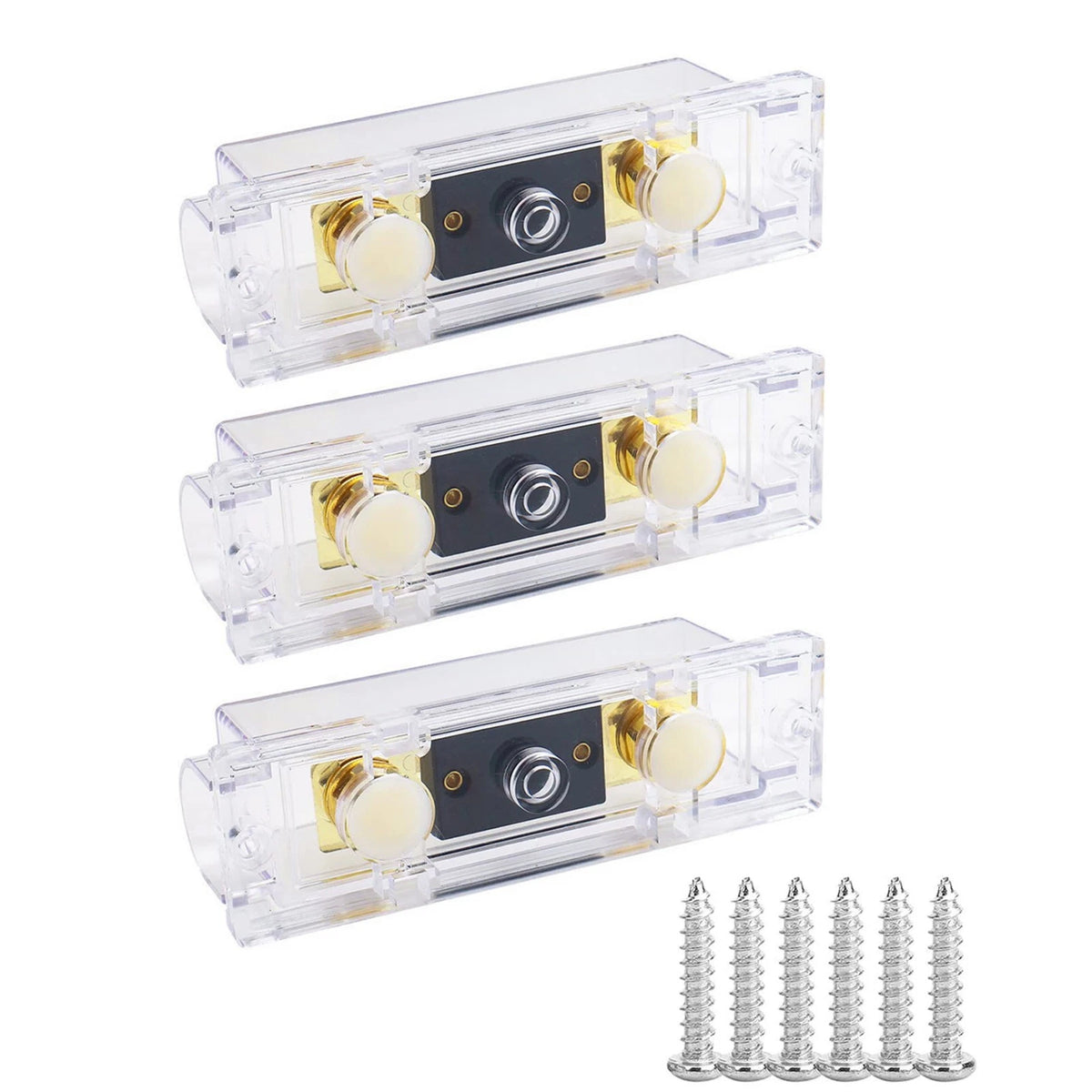 3Pcs 300AMP ANL Fuse Holder Block for Car Audio (0 2 4 8 AWG)
