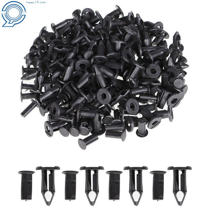 Set of 100 Plastic Rivets Fasteners for Auto Fender Bumper Clips