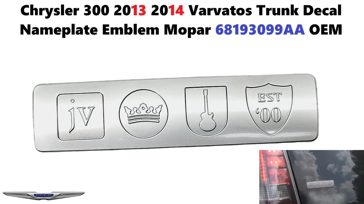 Trunk Decal Nameplate Emblem for Chrysler 300 (2013–2014) Mopar 68193099AA