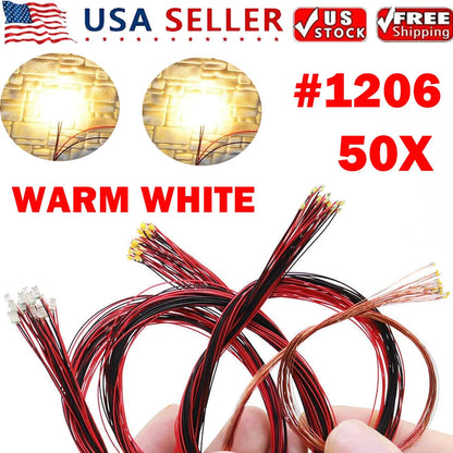 50X Pre Wired Warm White SMD LEDs Lighting Kit for Automotive Use