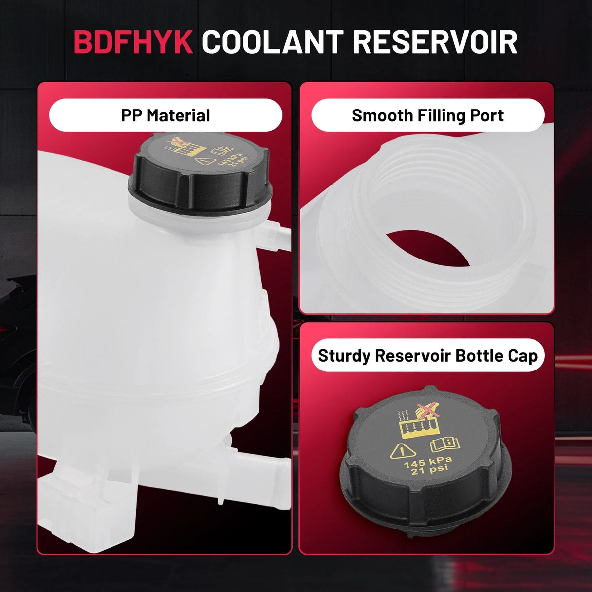 Engine Coolant Reservoir w/ Cap for Ford Escape (2017–2019) L4 1.5L 2.0L 2.5L