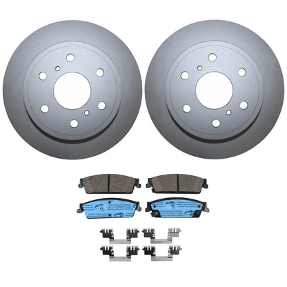 Rear Brake Kit 345mm Disc Rotors TRW Pro Ceramic Pads for Cadillac Chevrolet GMC