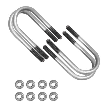 Set of 4 U Bolt Kit for 2 Inch Axle Tube (6 Inch Long)