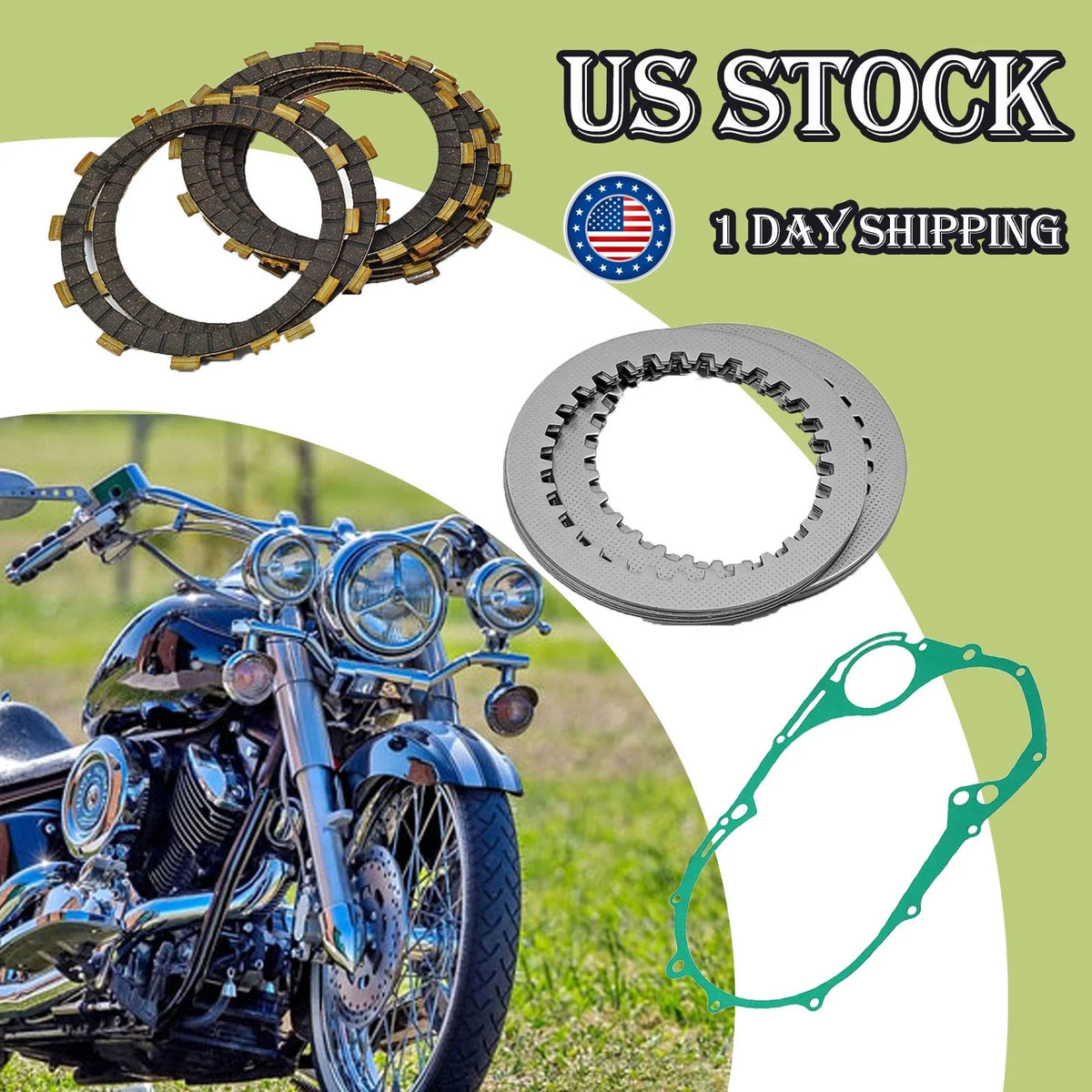 Clutch Friction Plates Kit & Gasket for Yamaha V-Star 1100 (1999–2009)
