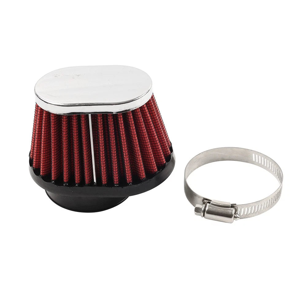 55MM Air Intake Filter for Universal Fit (Washable, Reusable, Red)