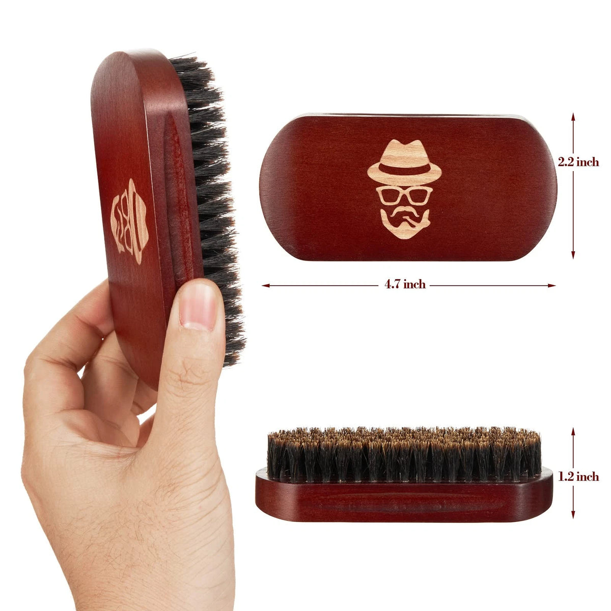 Beard Brush for All Models (100% Boar Bristle, Natural Black Walnut Wood)
