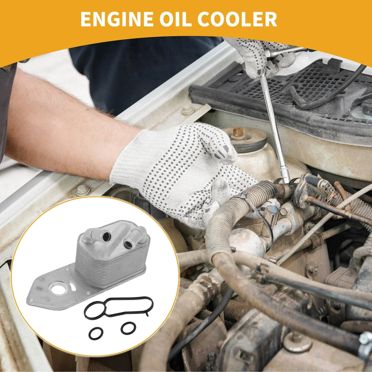 Engine Oil Cooler with O-rings for Ford Transit (No.GK2Q6A642AB)