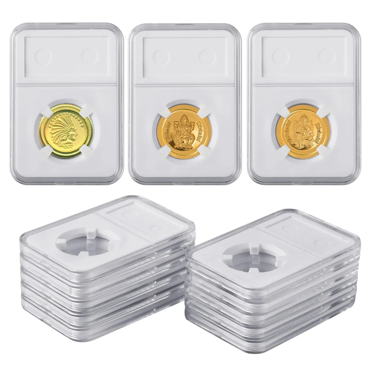 10-Pack 18mm Coin Slab Display Holder for Seated Coins