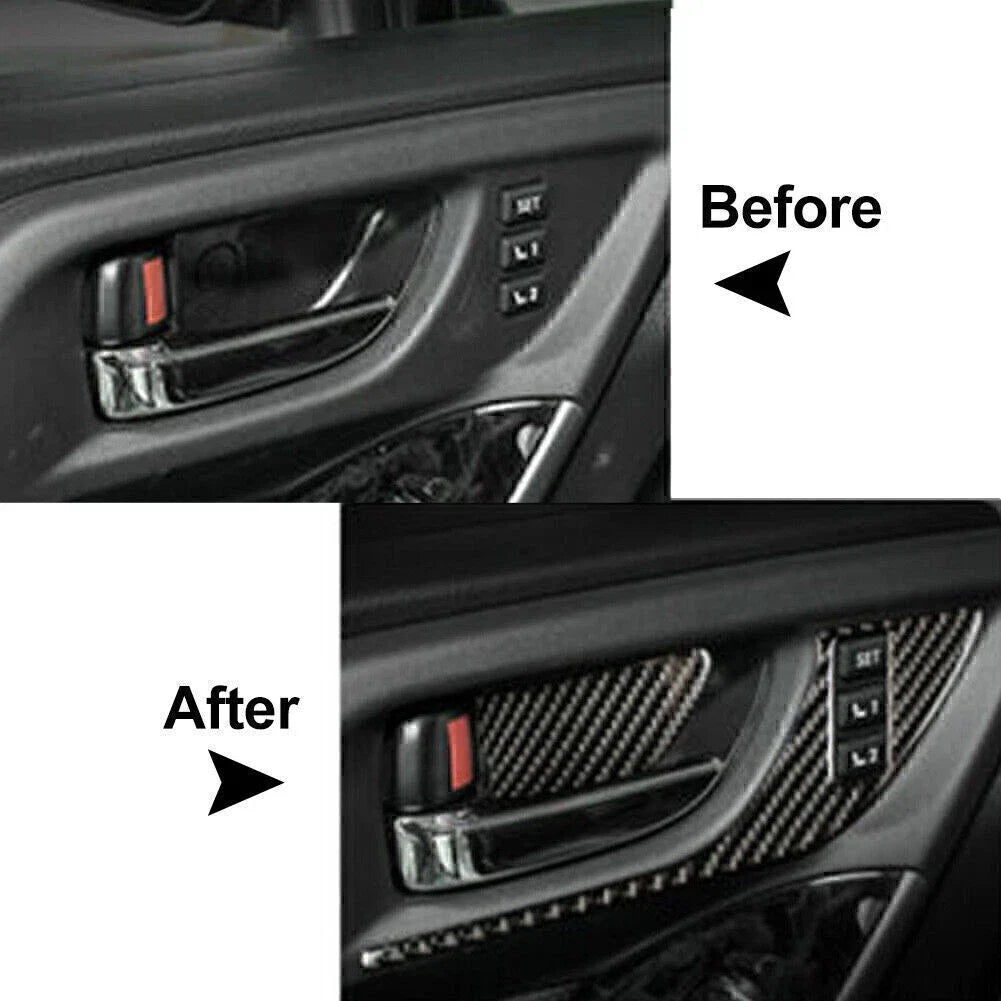 2 Pcs Carbon Fiber Inner Front Door Handle Trim for Subaru Forester (2013–2018)