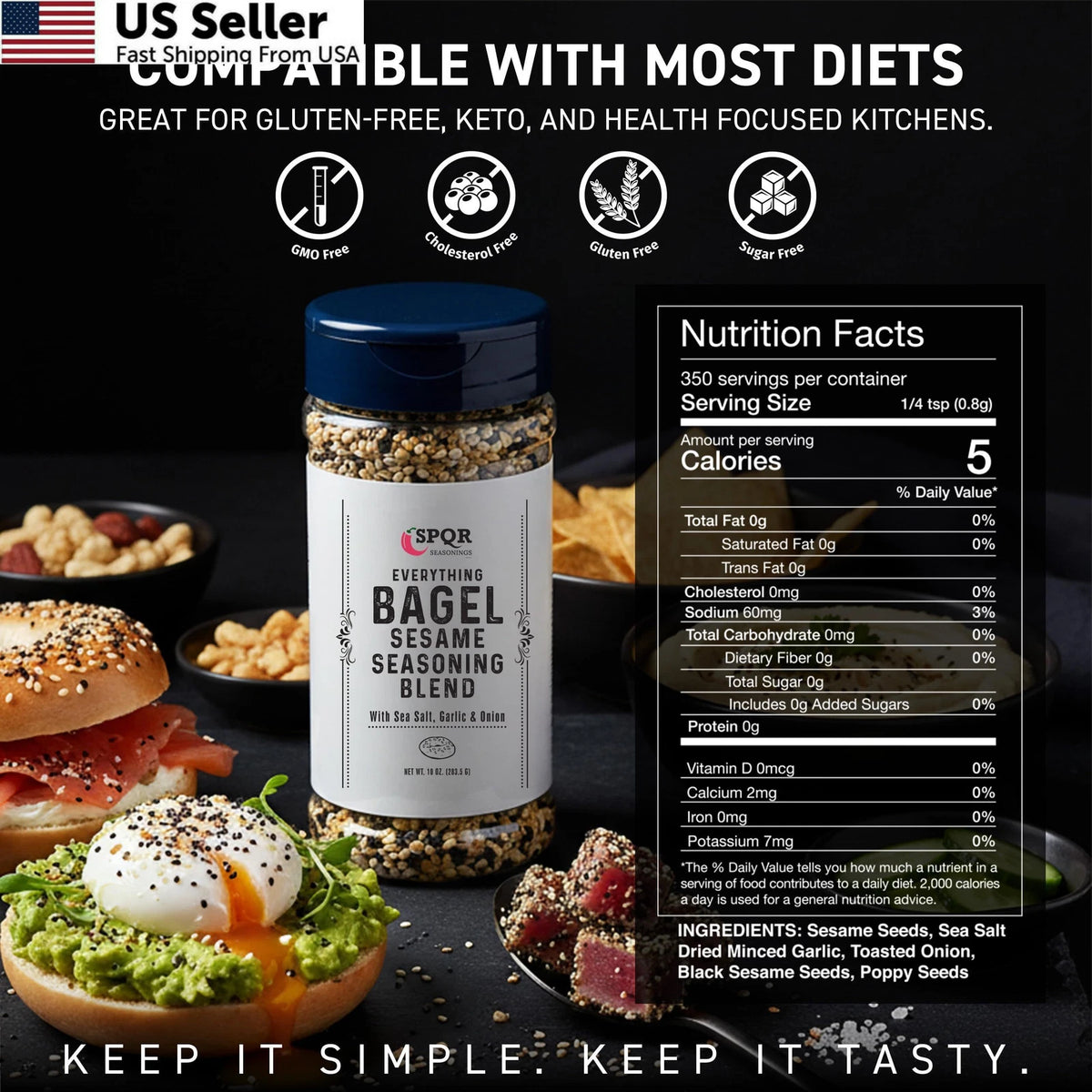 Everything Bagel Seasoning Blend XL 10 Ounce (Pack of 1)