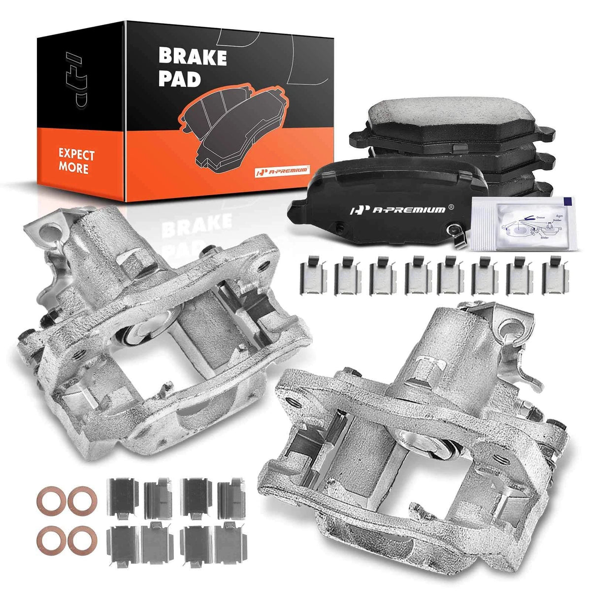Set of 6 Rear Brake Calipers & Pads for Dodge Grand Caravan (2008–2020)