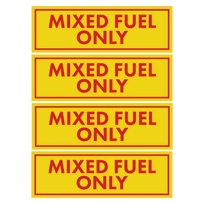 Set of 4 Mixed Fuel Only Stickers for Gasoline Diesel Tank