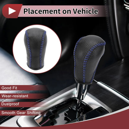 1 Pc Gear Shift Knob Cover for Mazda CX-5 (2013–2014) Black Blue Faux Leather