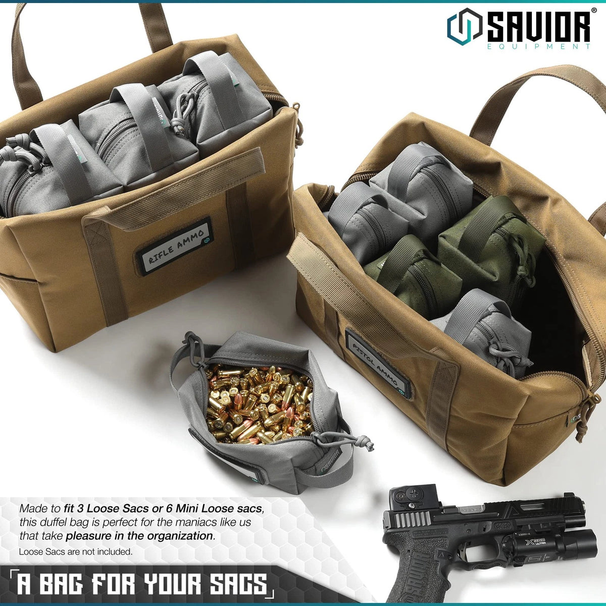 2X Tactical Ammo Duffle Bag for Firearm (SW Gray)