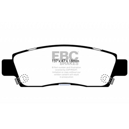 EBC Extra Duty Rear Brake Pads for Saab 9-7x (2005–2009) TLX-ebcED91672-CL360A70