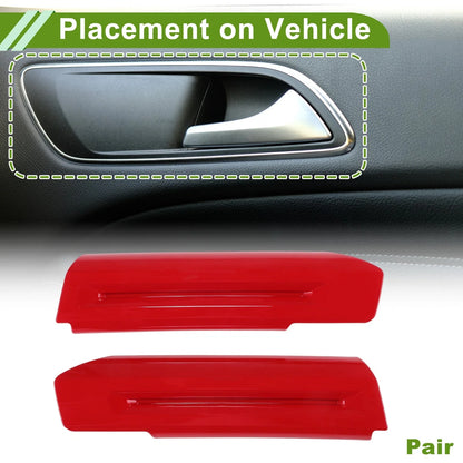 Interior Door Handle Bowl Cover Trim for Ford Mustang (2015–2024) Red