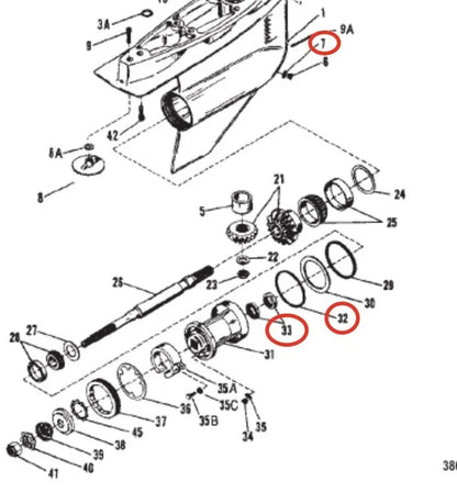 Lower Gearcase Seal Kit for Mercruiser (76868, 8M0204670, 8M0214920, 8M0058390)
