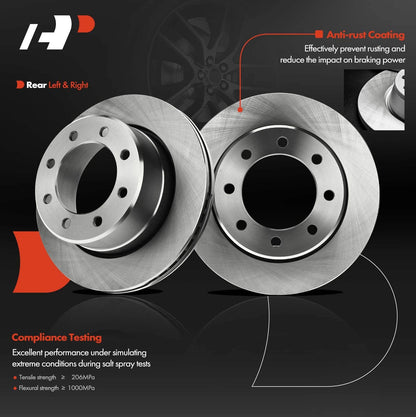 Set of 2 Rear Side Disc Brake Rotors for Dodge Ram 2500 3500 (2009–2010) BR900698, R-53056