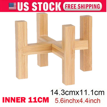 5.6in Bamboo Flower Stand Plant Rack Shelf Storage Display