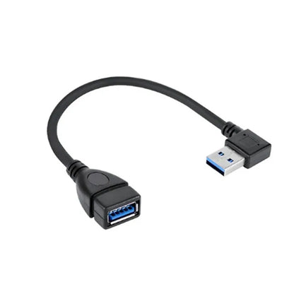 3Pcs USB 3.0 Male to Female Extension Cable 20cm 90 Degree Left Angled