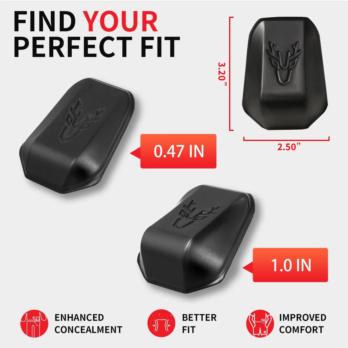 IWB Holster Wedge Kit for Comfortable Fit (0.47 inches + 1 inch)