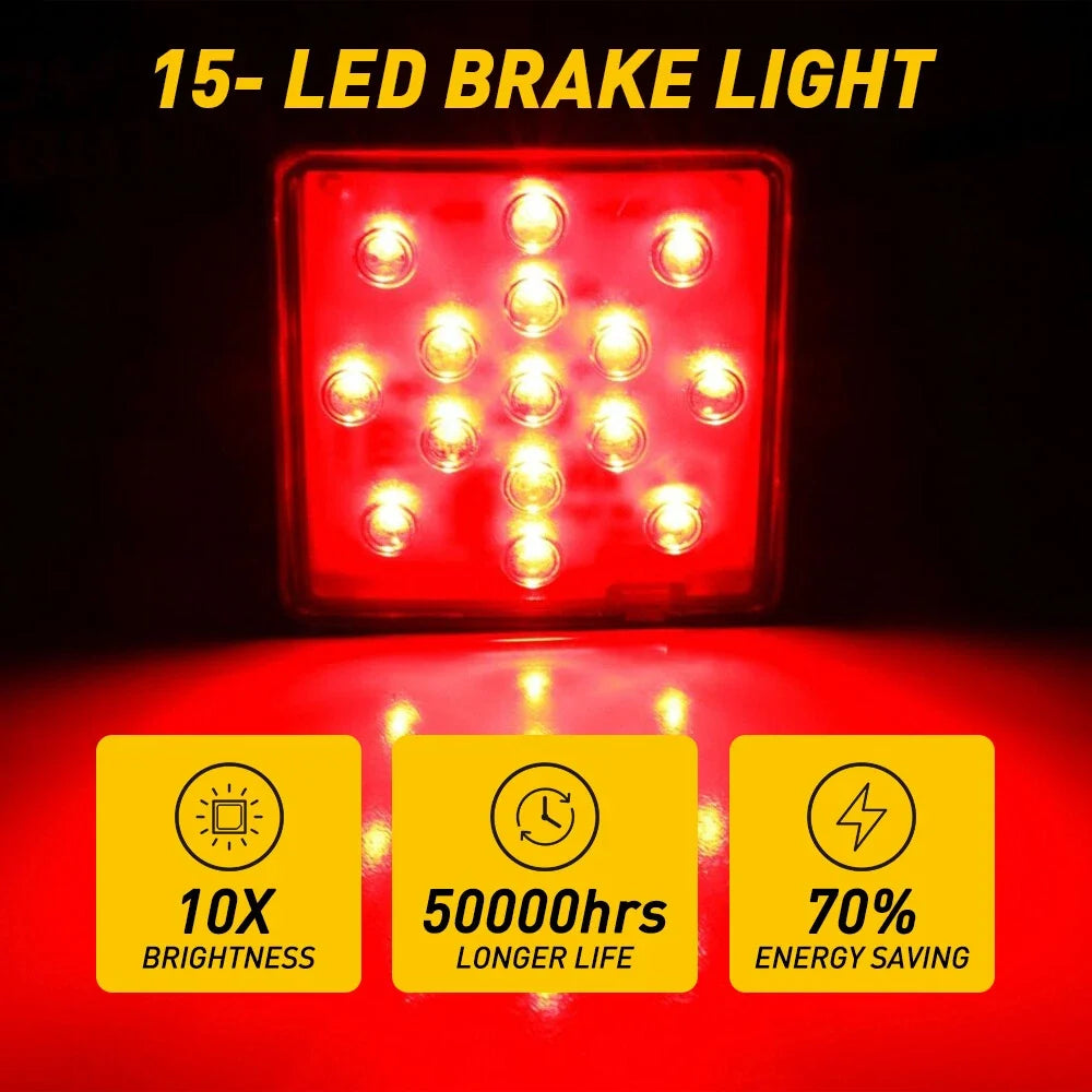 LED Running/Brake/Reverse Tow Hitch Cover Light for Truck Trailer (2")