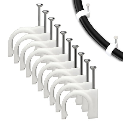 100 Pcs White Cable Clips for Multi Sizes 20mm
