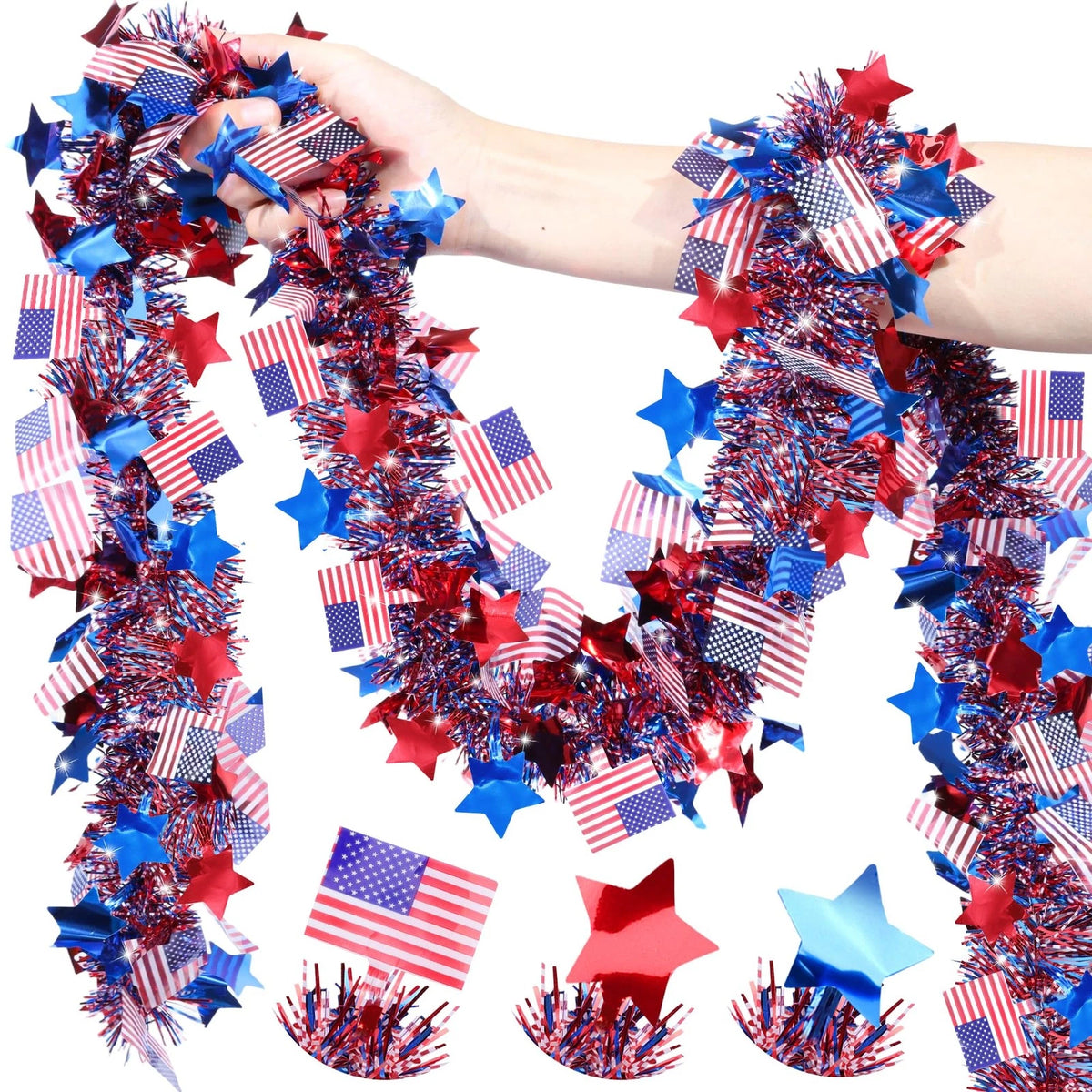 50FT 4th of July Red Star American Flag Decorations